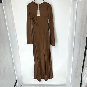 Daska NWT brown maxi dress gown UK XS